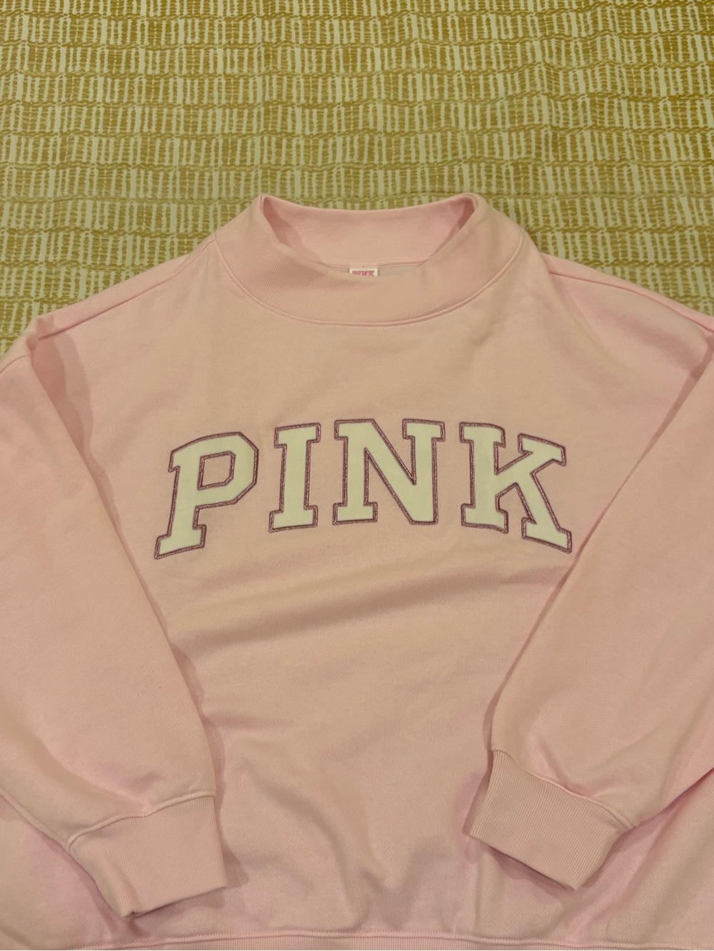 PINK Victoria's Secret Womens Mockneck Sweatshirt - Light Pink